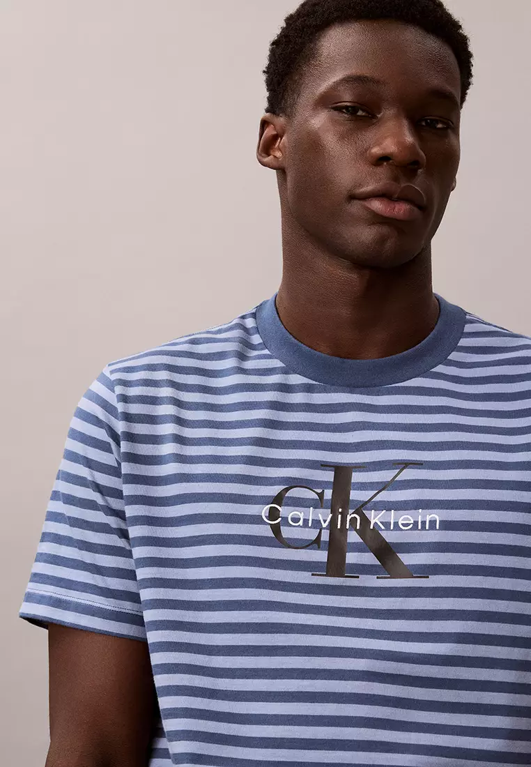Monogram Logo Stripe Relaxed T-Shirt - Calvin Klein Jeans