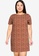 Only CARMAKOMA brown Plus Size Carlivia Short Sleeve Tunic Dress 8B640AA3F4BC96GS_1