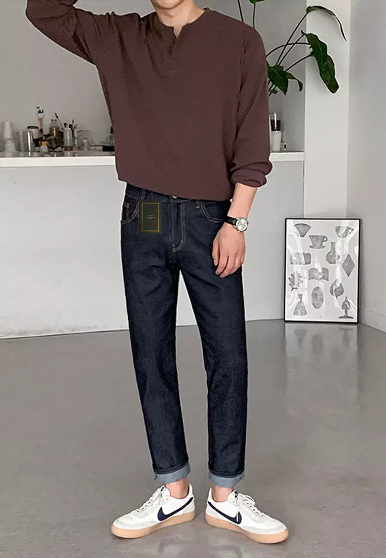 Casual Texture Long-sleeve T-shirt‌ ‌MYQ8951