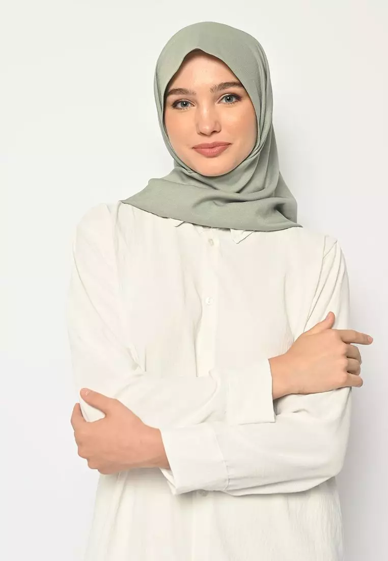 Pasmina Oval Azzura Instan Lasercut Matcha