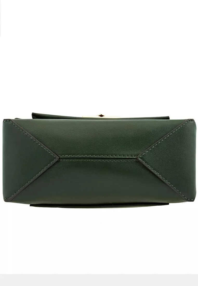 Cece Medium Leather Shoulder Bag - Moss
