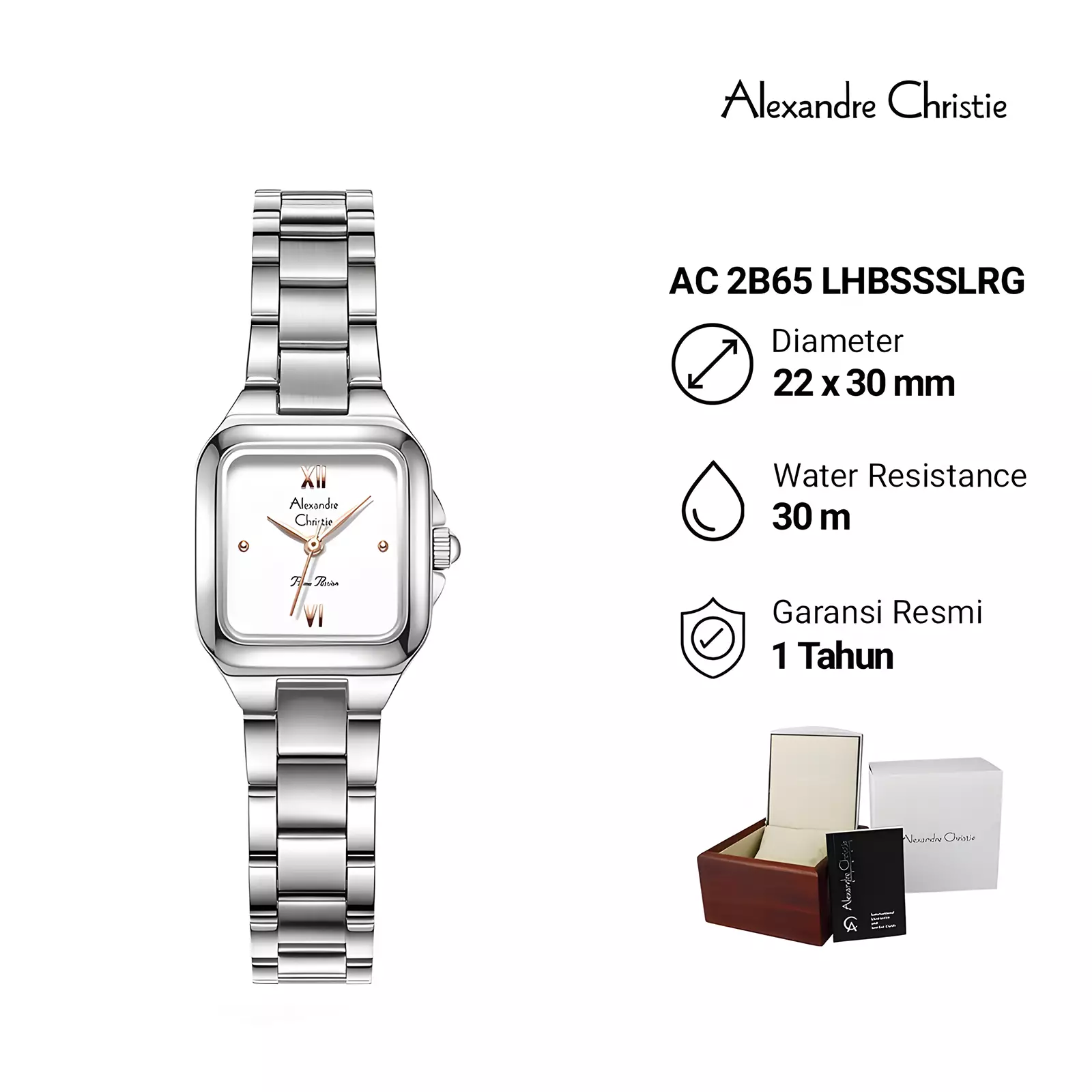 Jam Tangan Analog Wanita - Silver Rose Gold - Stainless Steel - 2B65LHBSSSLRG