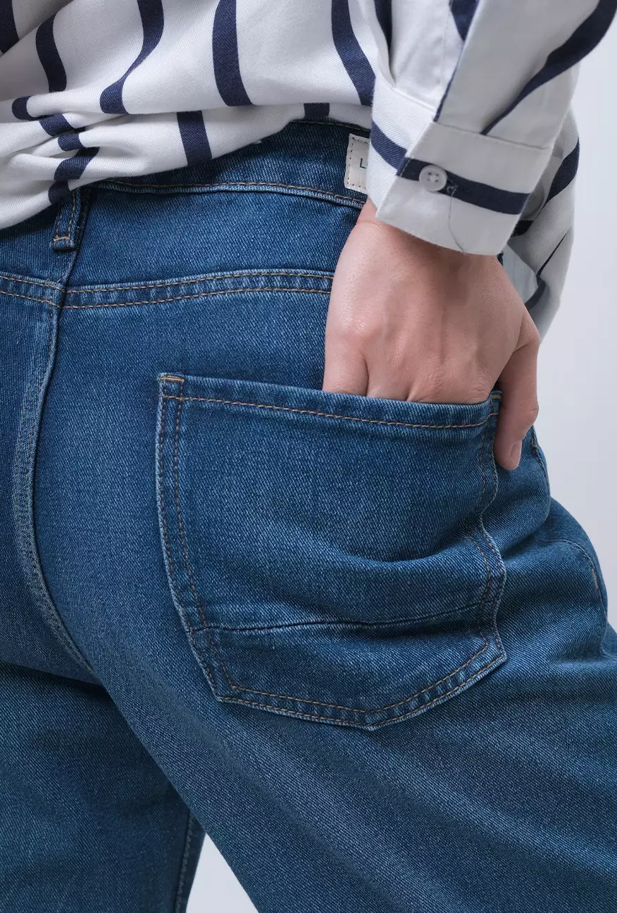 Celana Jeans Wanita Loose I2 Series Medium Blue