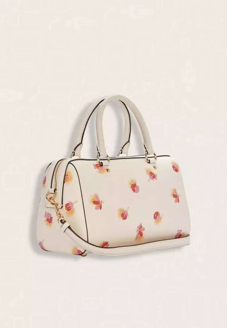 Coach Rowan Satchel With Pop Floral Print Chalk Multi
