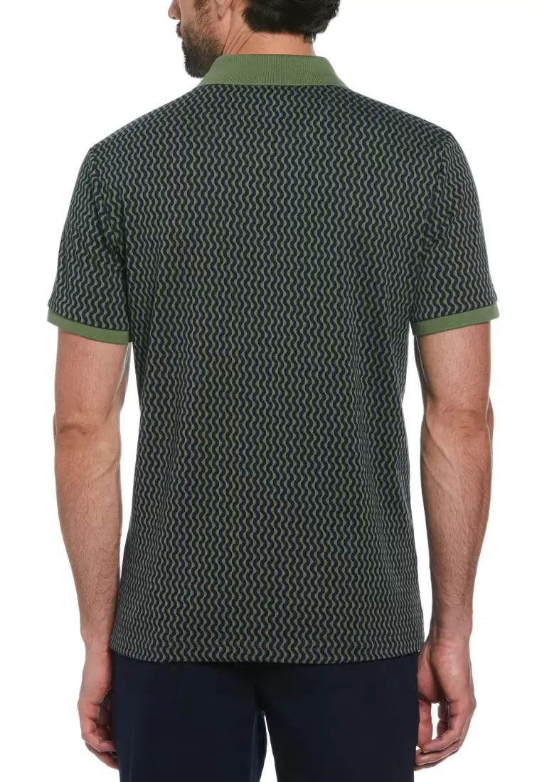 Mini Geo Print Short Sleeve Polo Shirt