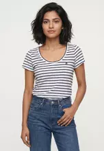 Optic/Navy Stripe