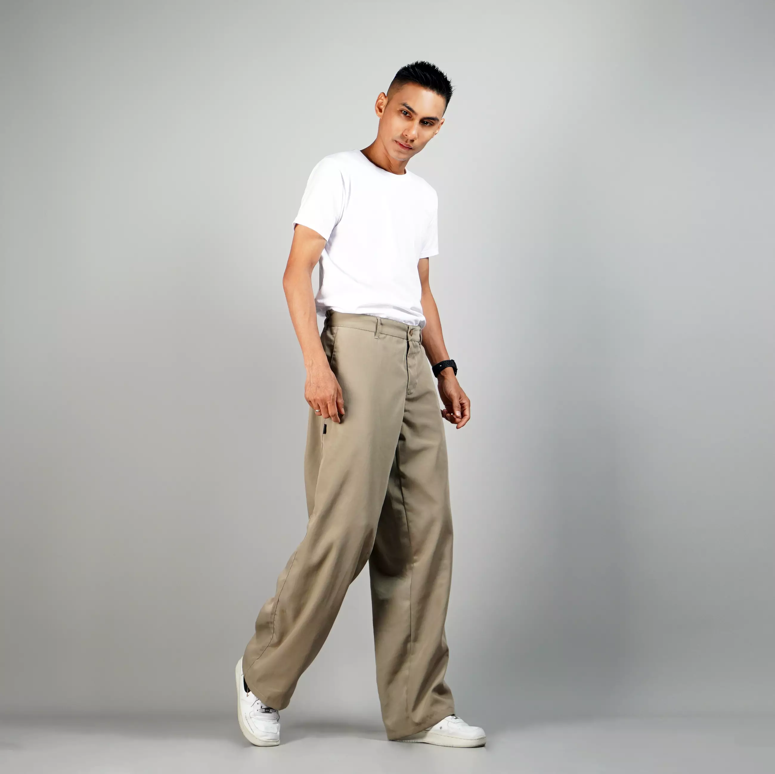 ROCKY Celana Loose Pria Loose Pant Pria Celana Loose Fit - BEIGE