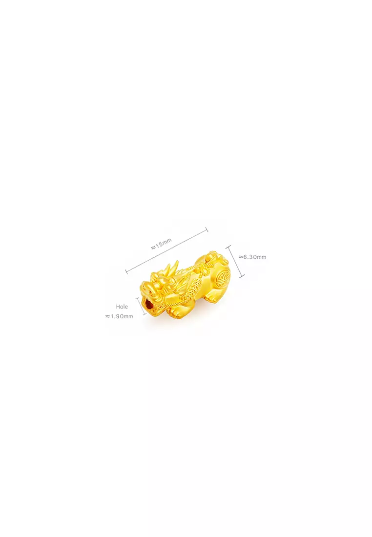 THE Mix Collection 999.9/24K Pure Gold Double Dragon Charm & Pixiu Agate Bracelet Set