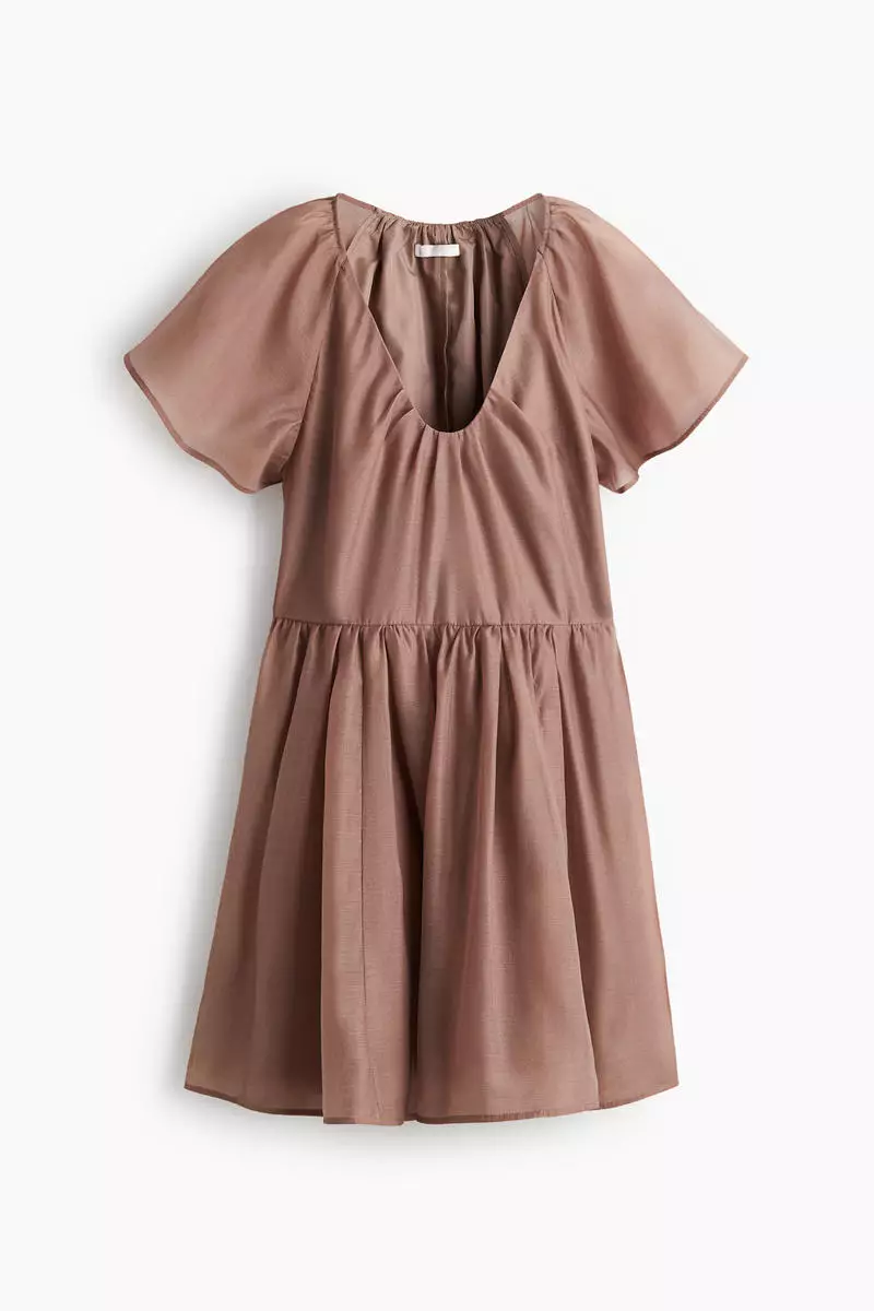 Butterfly-sleeved dress