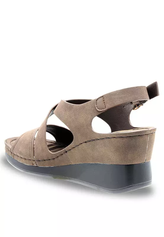 Sling Back Faux Leather Strap Casual Sandals