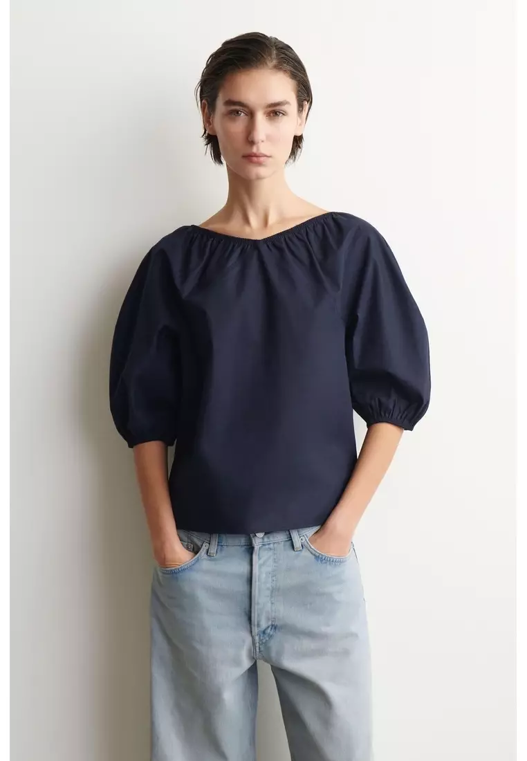 未使用　2026AW新作　bouffant sleeve blouse Buy Cos GATHERED PUFF-SLEEVE BLOUSE 2026 Online | ZALORA