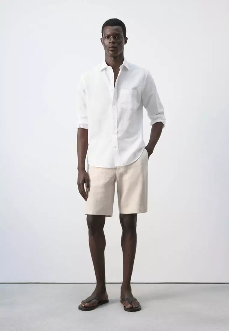 Linen-Cotton Shirt With Pocket
