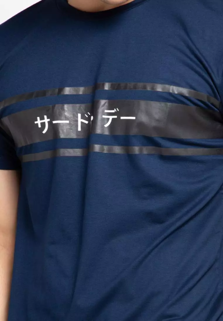 MTF14 3lines black nvy kaos pria