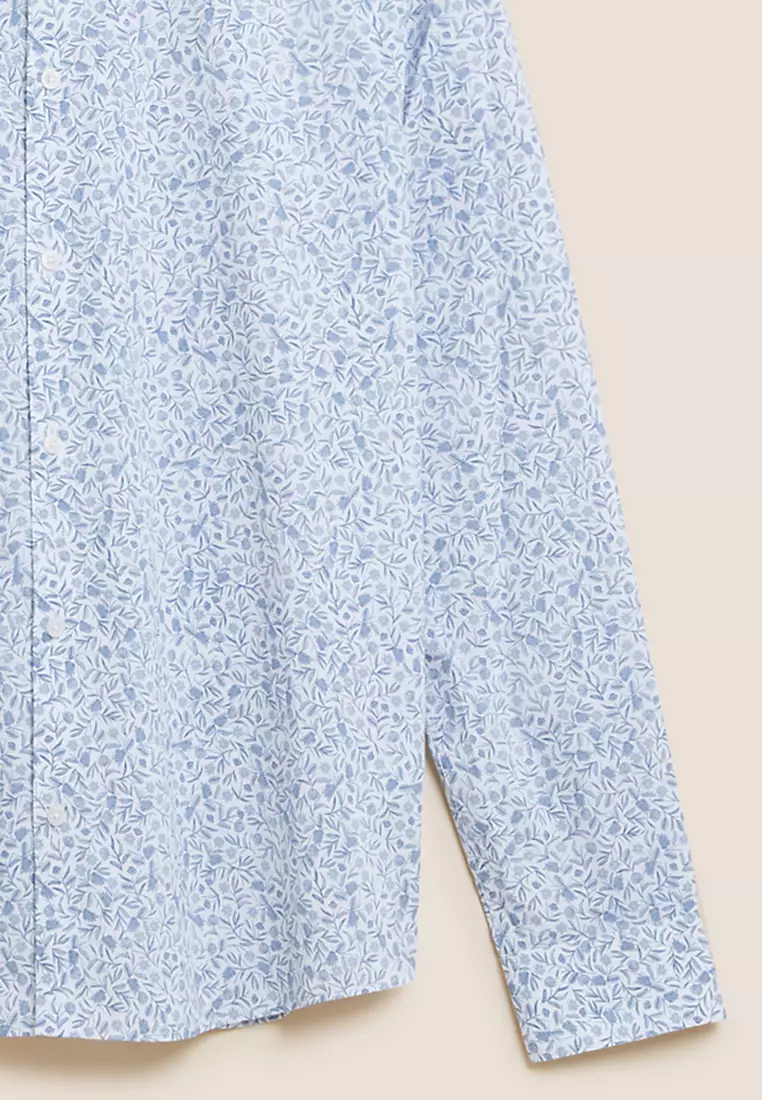 Regular Fit Cotton Rich Floral Shirt