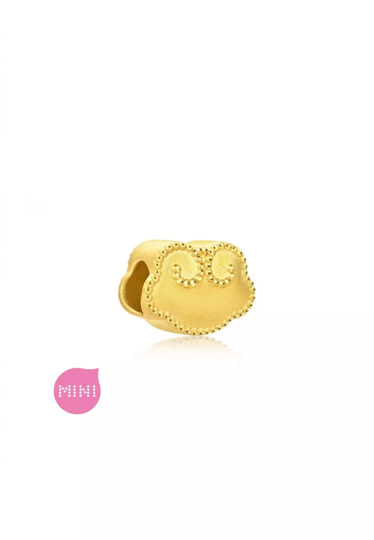 999 24K Solid Gold Ruyi Mini Charm Blessing 92438C (Bracelet not included)