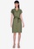 ZALORA BASICS green Belted Linen Dress E4A2BAAD509D38GS_4