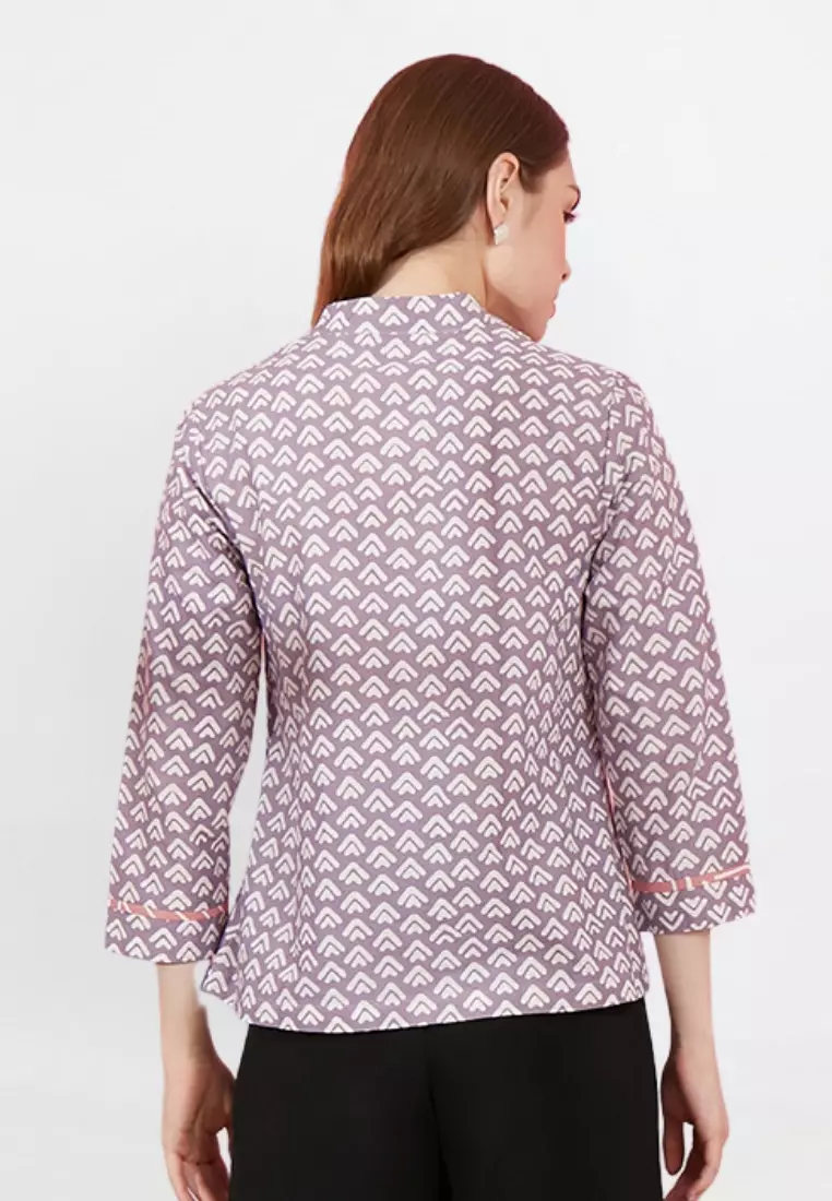 Blouse Batik Agnia Ungu Muda