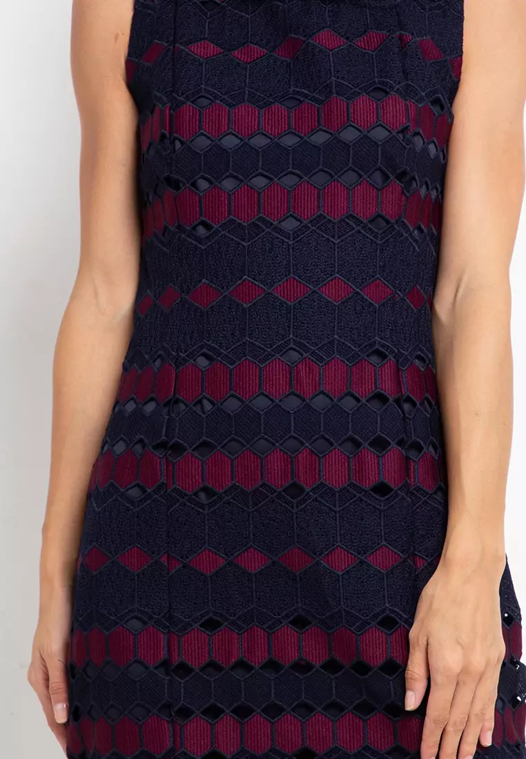 Chanira Sandra Dress-Navy Aubergine
