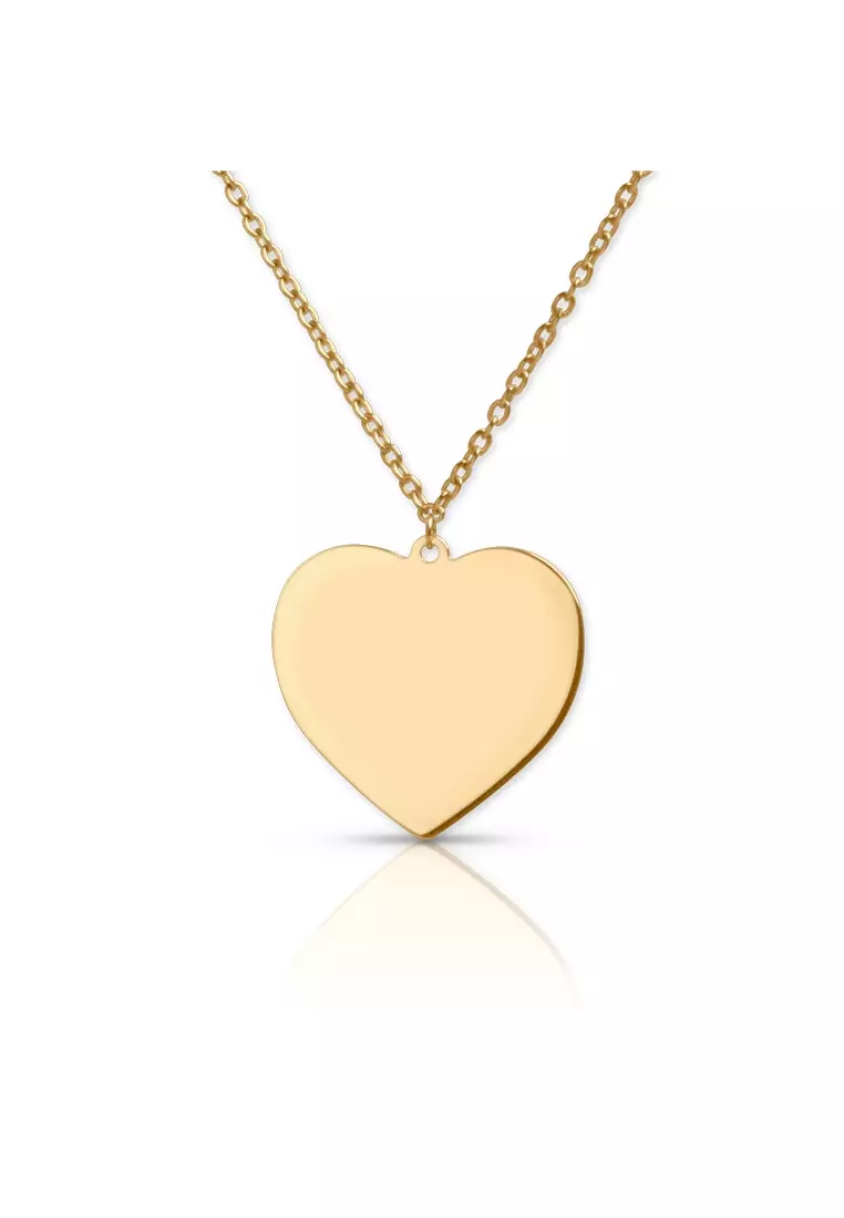 Engravable Heart Necklace 18k Gold
