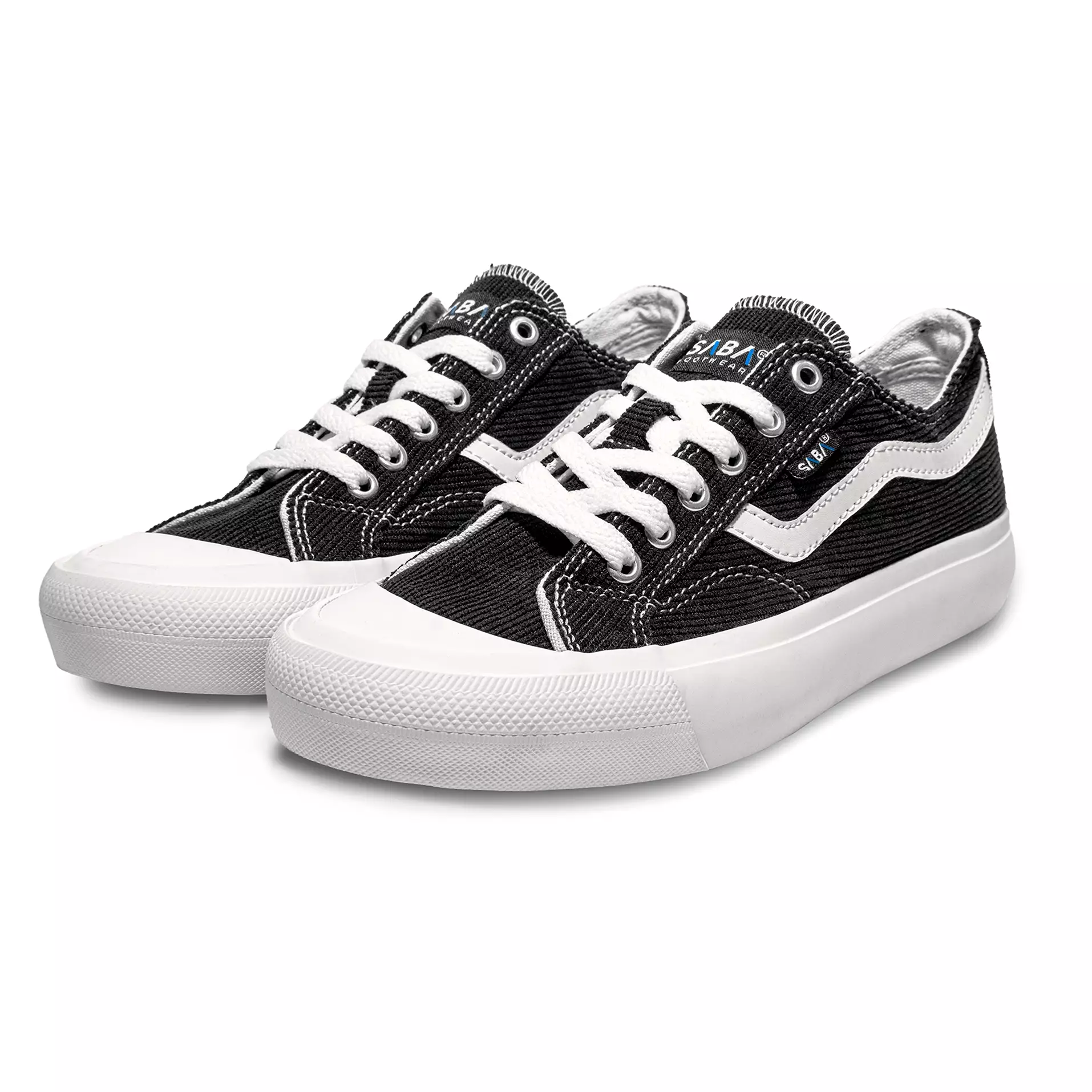 SABA Veloz Corduroy Black White - Sepatu Sneakers Casual Pria Wanita Original 100% VLZC-L-01