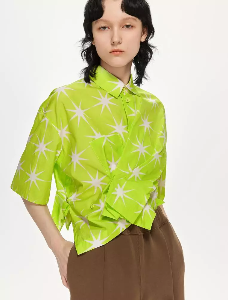 Loose Star Pattern Everyday Casual Short Sleeve Shirt