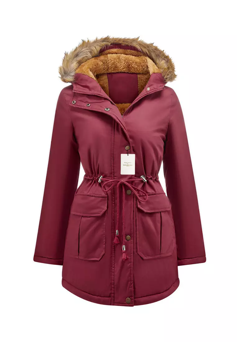 Ubuy Winter Coats Women Fur Hood Buy HAPPY FRIDAYS Faux Fur Hooded