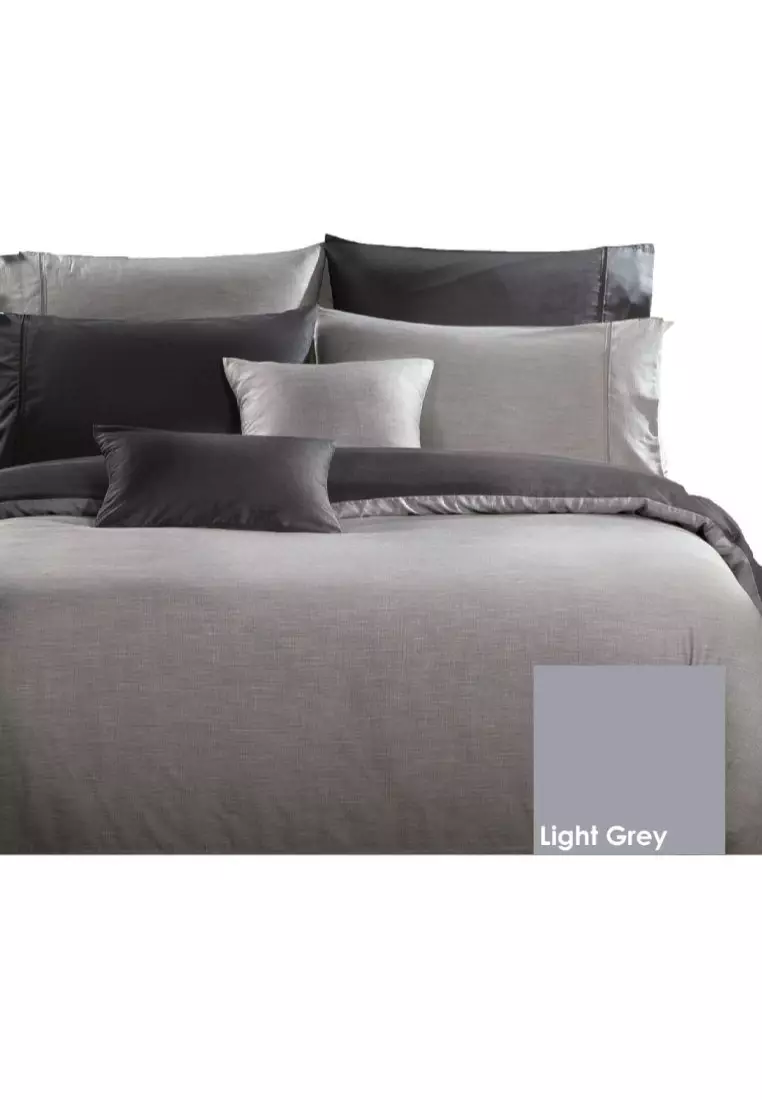 Buy AKEMI AKEMI TENCEL™ Charcoal Concord Light Grey Quilt Cover Set