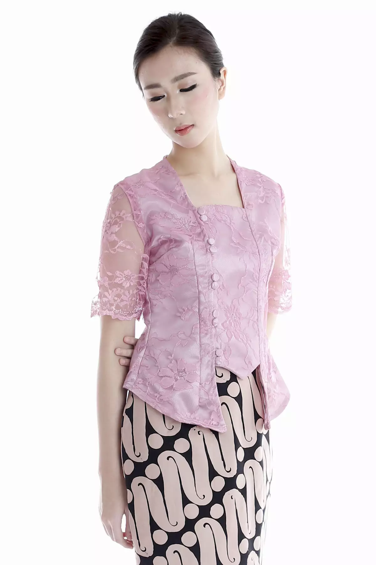 Sinok Brukat Dusty Pink Kebaya