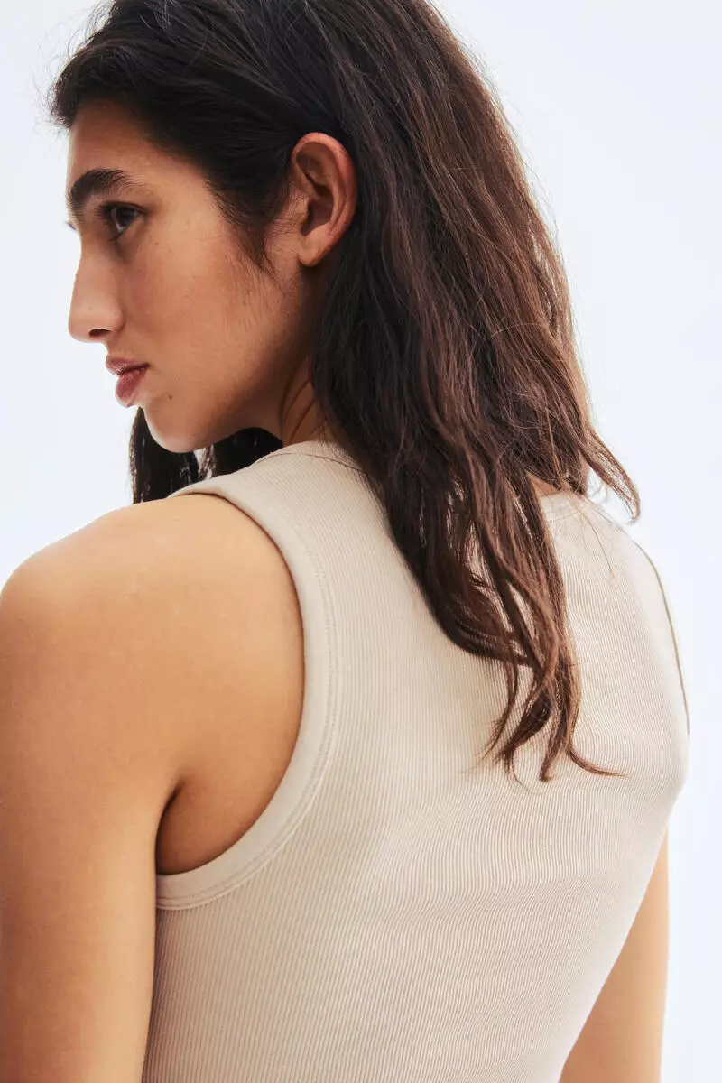 Ribbed cotton vest top