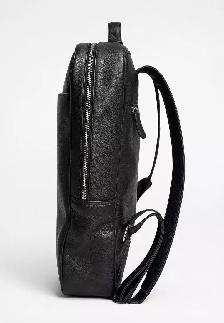 black leather backpack malaysia Emile zipped in signature T leather Men's Leather Backpack  Sacoor