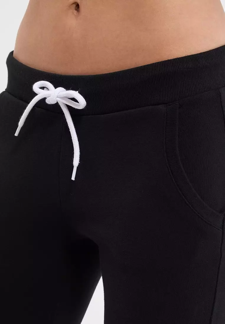 Elasticated Ribbed Band Sweatpants For Women