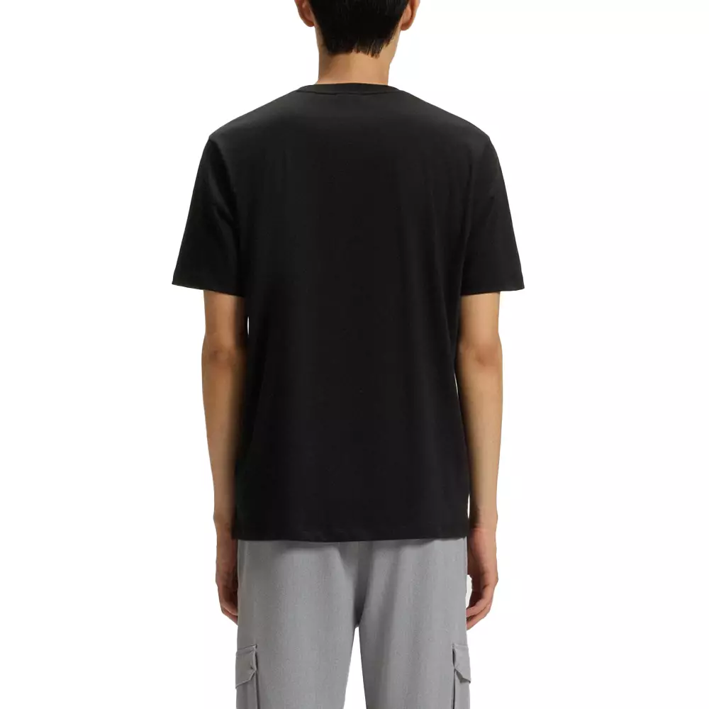 Didug Grey Dog-Artwork T-Shirt in Cotton Jersey Black