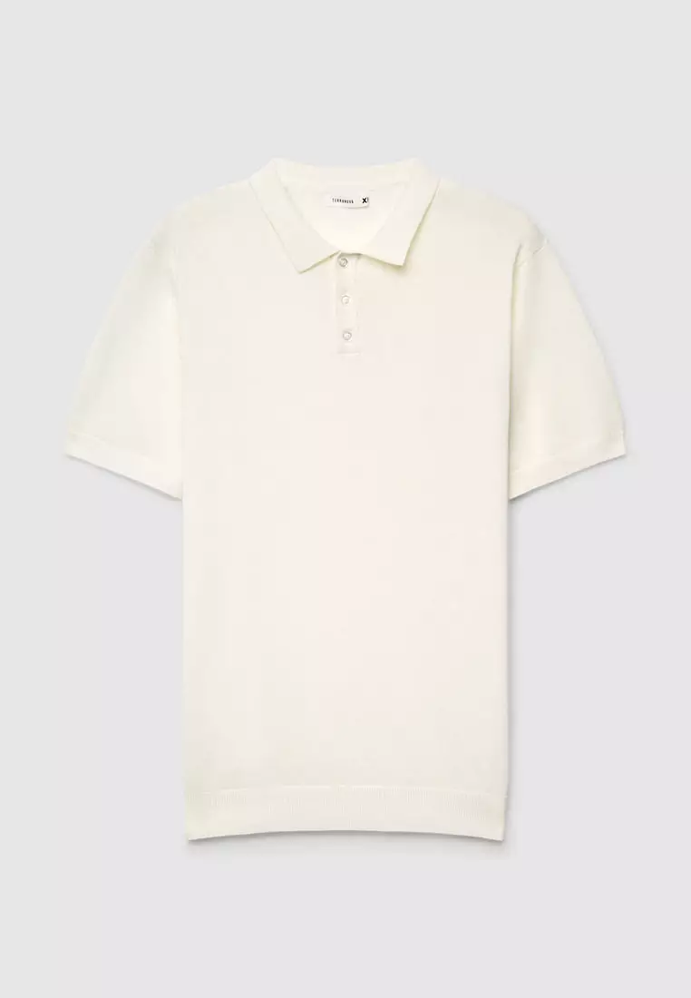 Men's Knitted Short Sleeved Polo Shirt