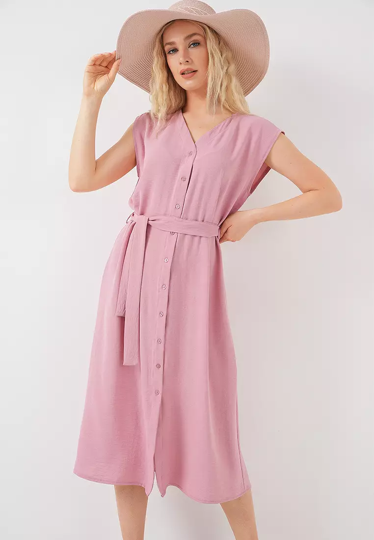 Sleeveless Belted Aerobin Dress