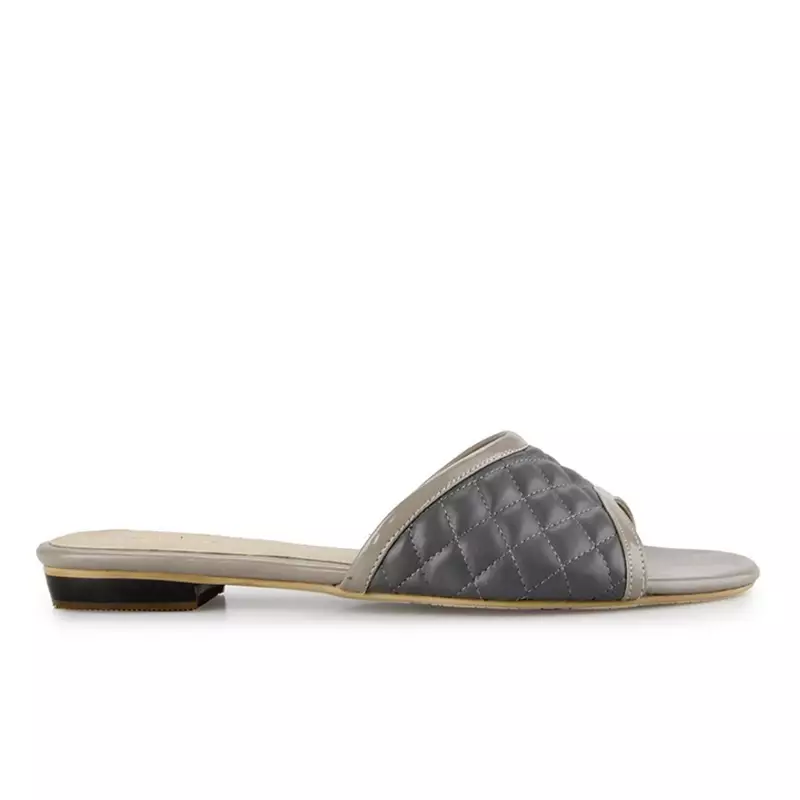 Loly Sandal wanita Flat Slip On - Grey