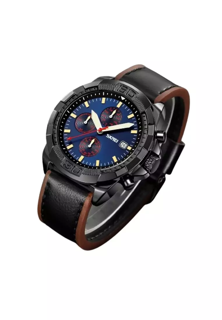Jam Tangan Analog Pria Elegant 9347 ORIGINAL - Black Blue
