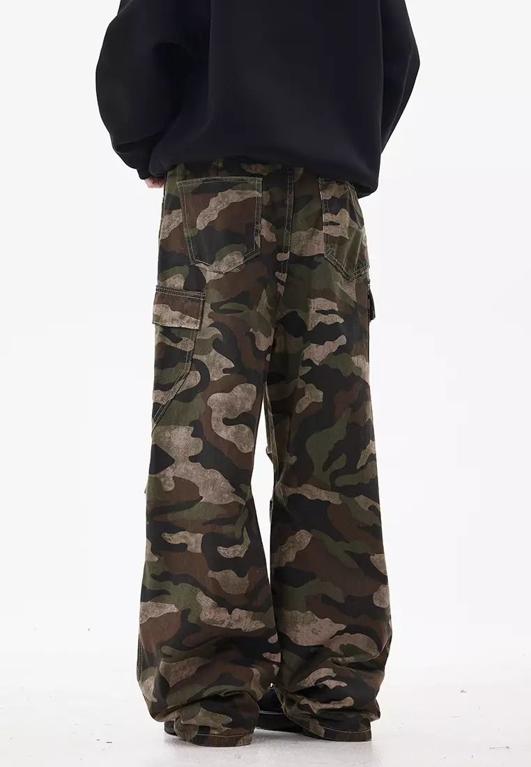 Retro Camouflage Straight Work Jeans LK-XTD726