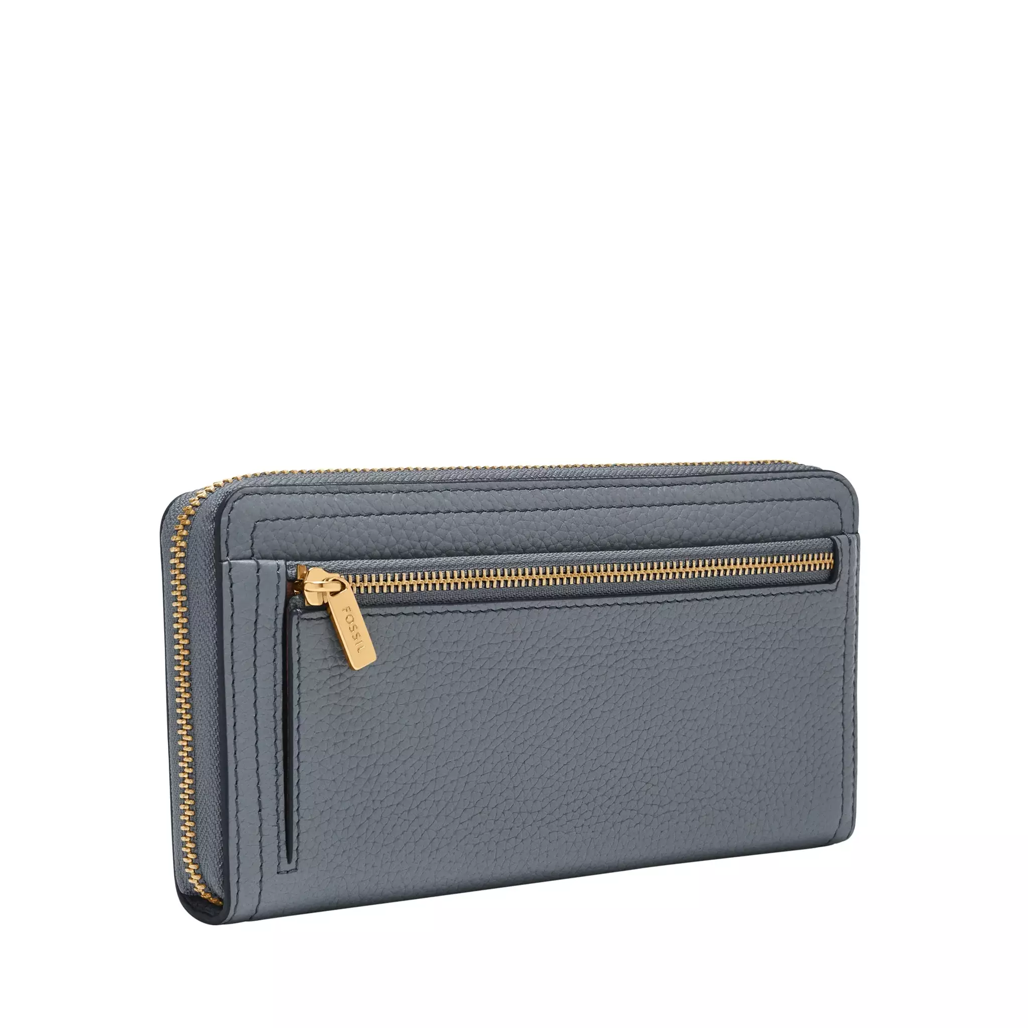 Fossil Logan RFID Zip Around Clutch Nostalgia Blue Dompet Wanita SL7831-450