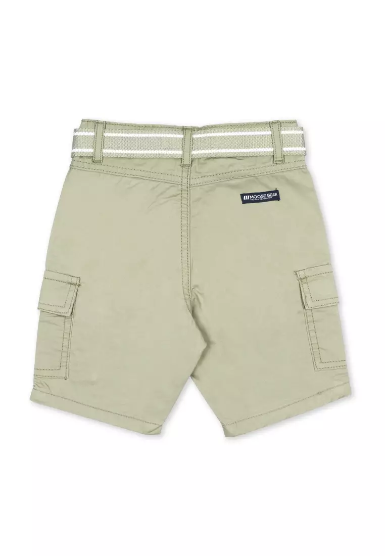 Boys Twill Cargo Shorts with Belt