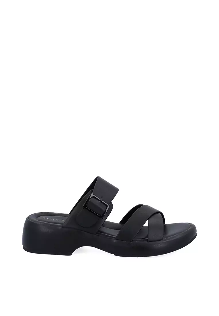 Discount on Carlo Rino  shoes - SKU: Black Tranquil Stride Sandals