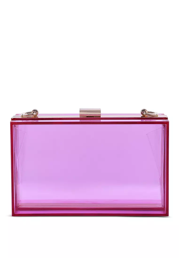 Buy London Rag Fuchsia Clear Rectangle Clutch Bag 2024 Online