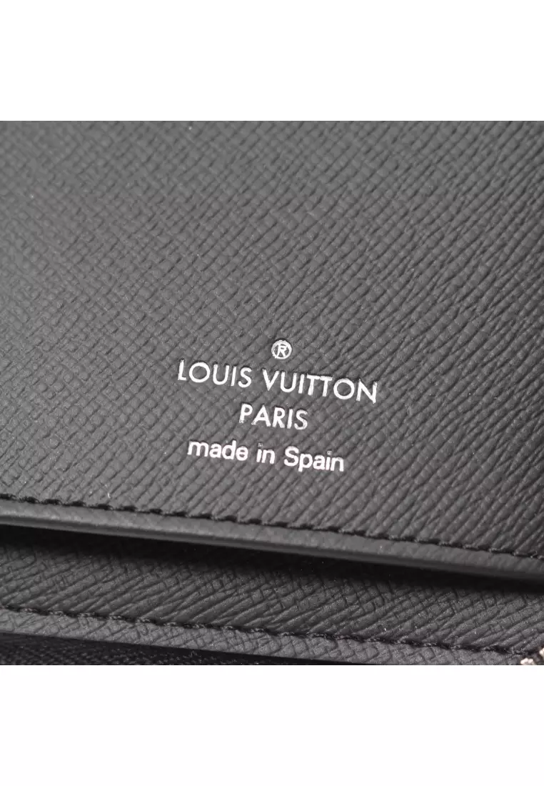 LOUIS VUITTON Louis Vuitton Organizer N60111 Zippy NM Damier Graphite Long  Wallet Round Zipper Passport Travel Pouch Gray Series Made in Spain Men's