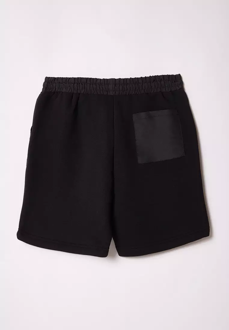 Black Regular Cut Parachute Fabric Pocket Detail Thick Shorts & Bermudas TMNSS25SR00028