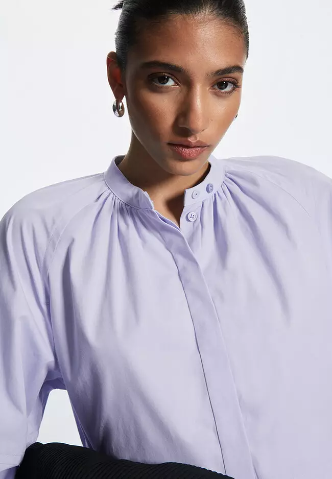 Buy COS Relaxed-Fit Gathered Midi Shirt Dress Online | ZALORA Malaysia