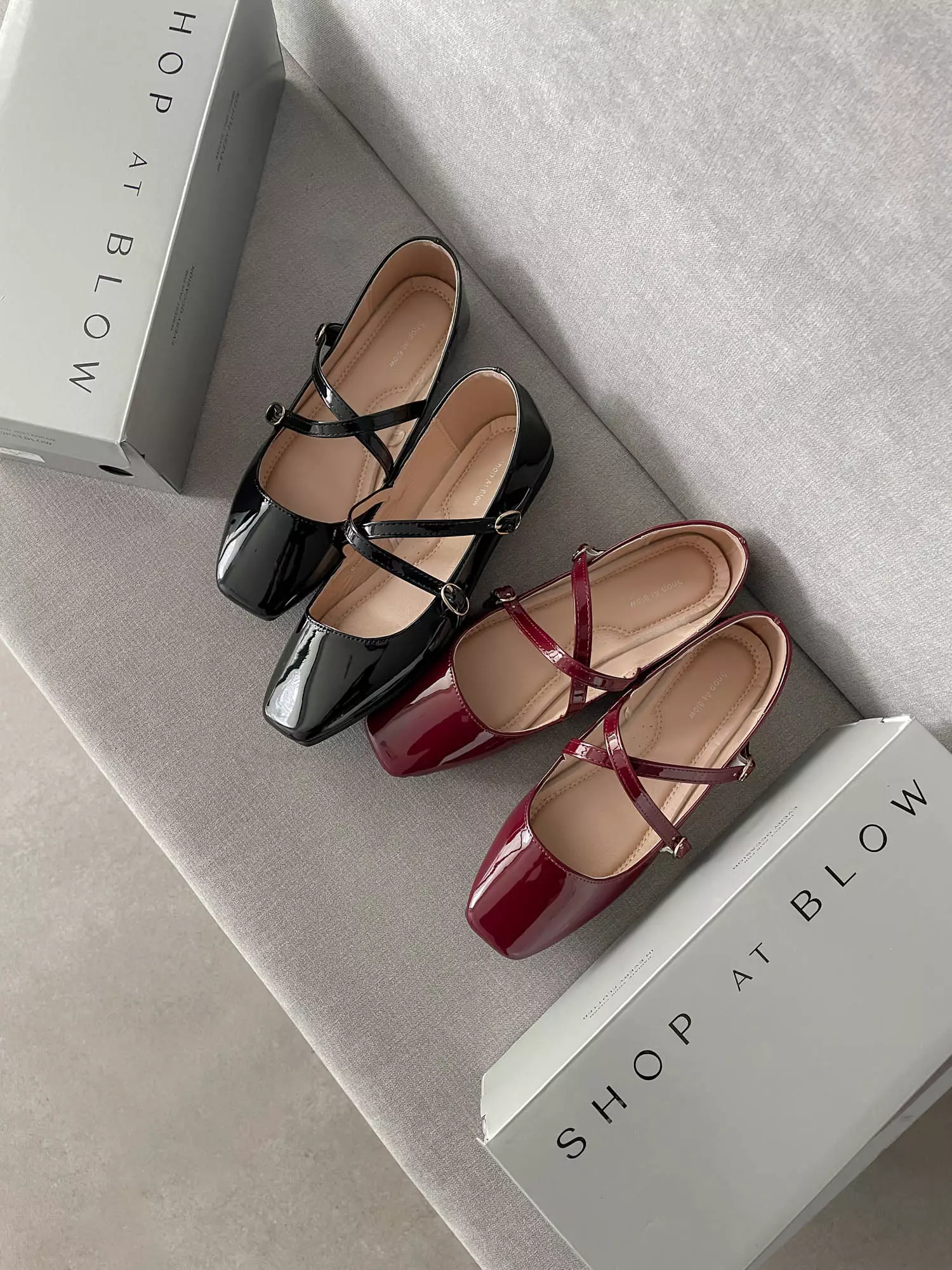 Blow Lara Crossover Mary Jane Flats Shoes MINNIK 0002