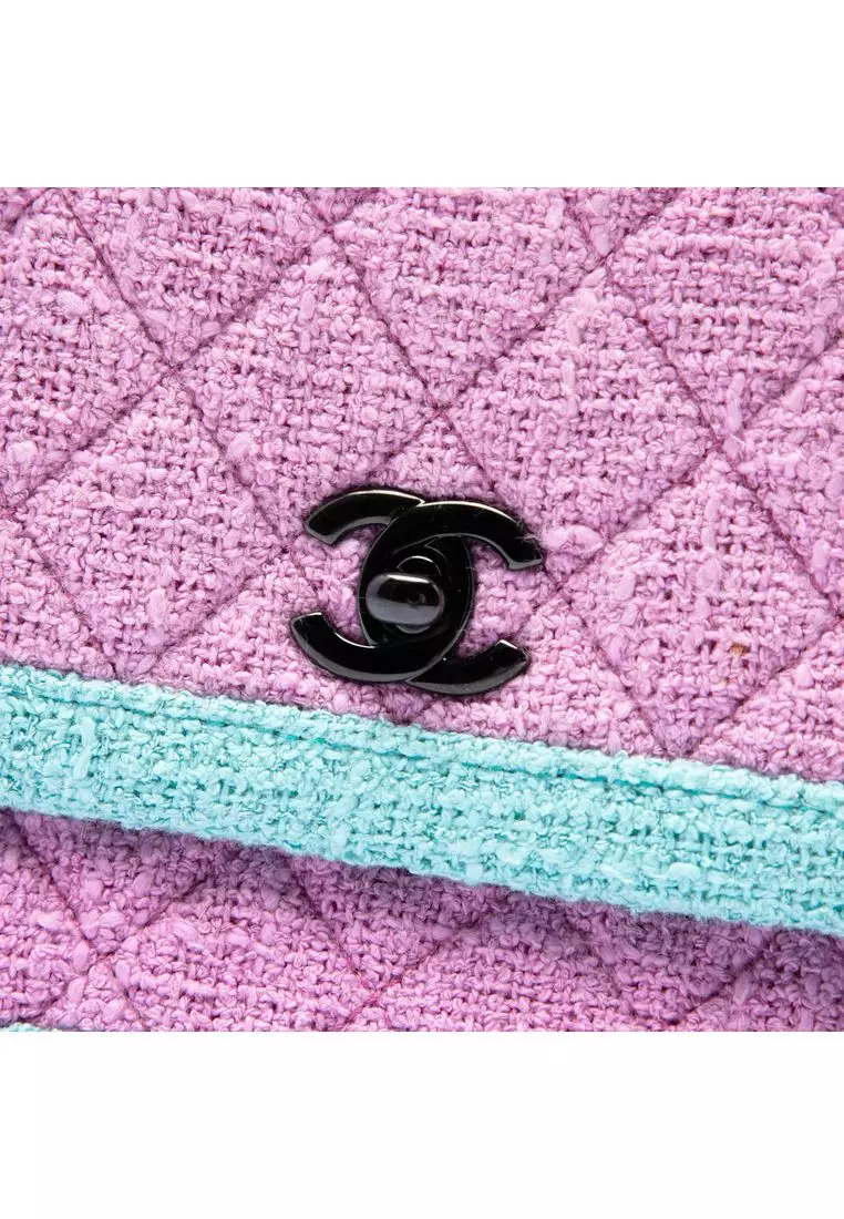 Pre-Loved Chanel Cc Quilted Bicolor Tweed Flap