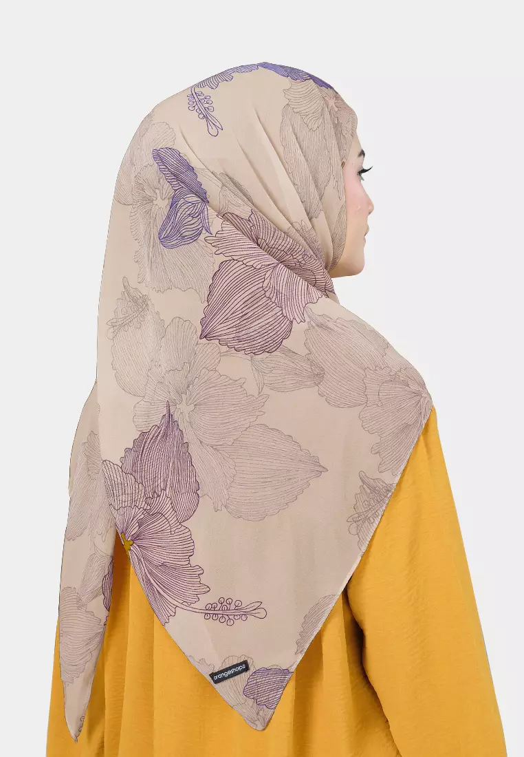 Cotton Bee - Hiraya Hijab Motif | Hijab Instan Segitiga Inner - Lavender Fog