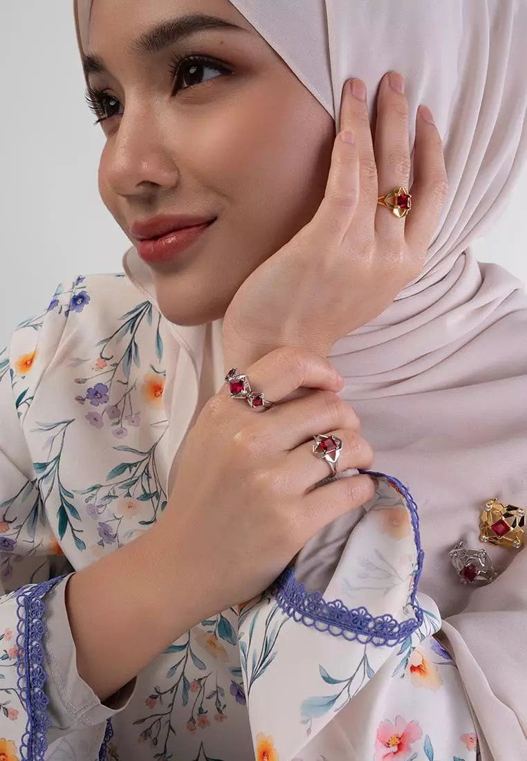 Liana Mirage Bold Red Corundum Ring