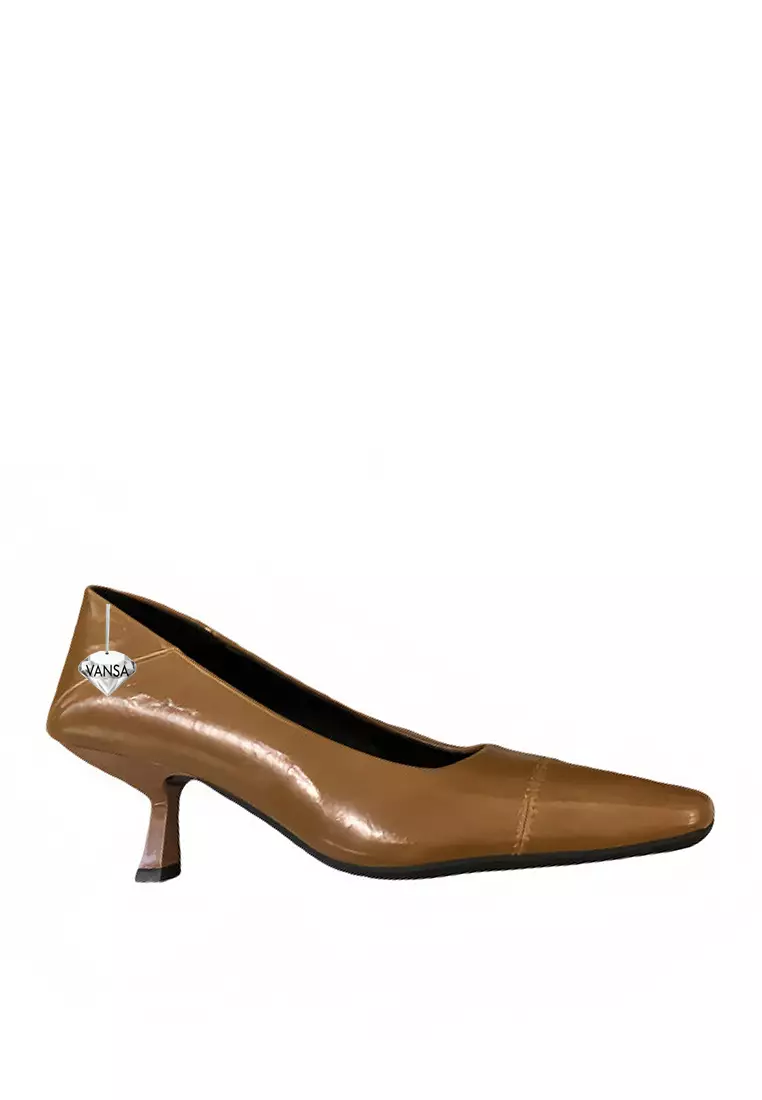 Discount on Twenty Eight Shoes  shoes - SKU: VANSA Panelled Square-toe Mid Heel VSW-H-3378-3