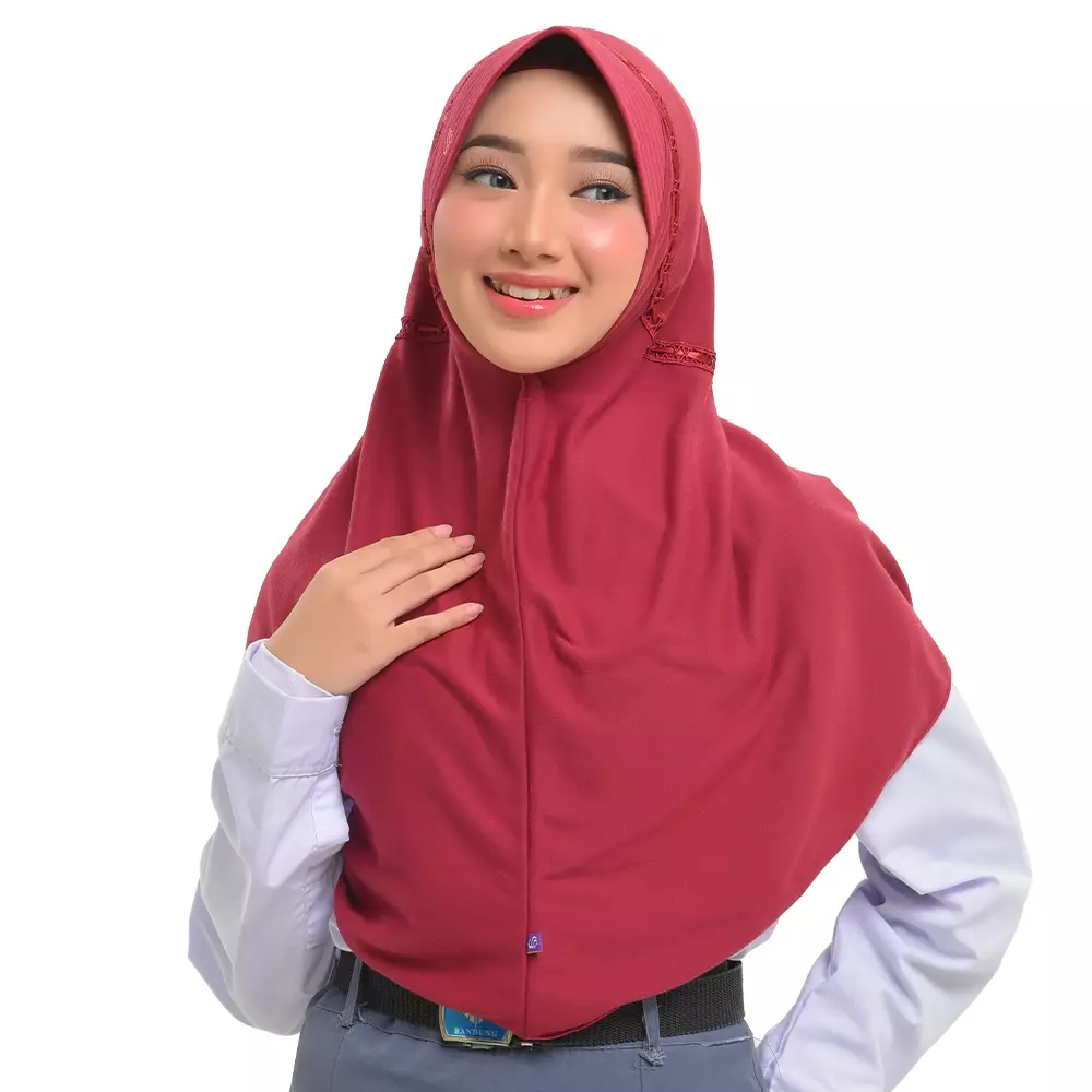 Rabbani - Kerudung Sekolah Instan Hemy - Red S (New)
